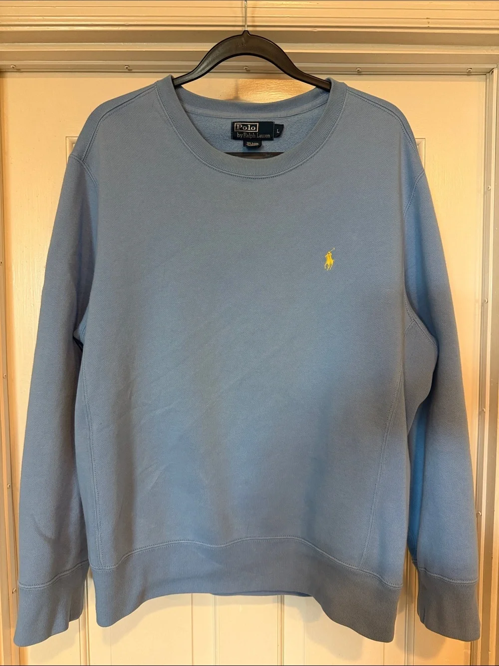 Polo by Ralph Lauren Sky Blue Crewneck Sweater with Yellow Pony